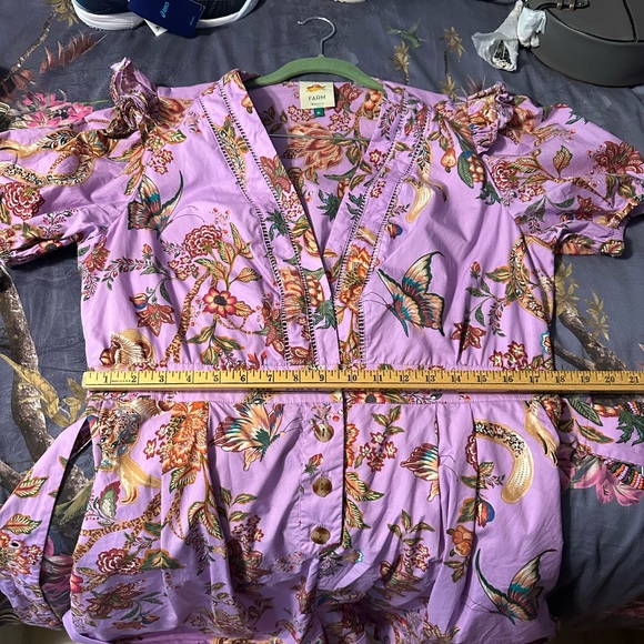 FARM Rio Purple Ruffled Wrap Jumpsuit - Picture 10 of 12